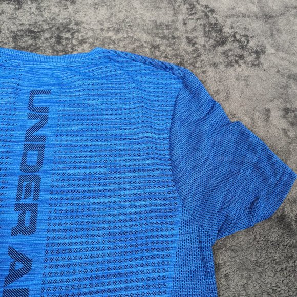 Under Armour Shirt Men Small Blue Lightweight Vanish Tee Short Sleeve Pullover - Picture 15 of 16